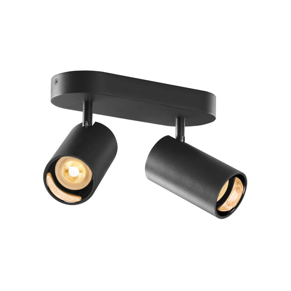 SLV 2-lichts opbouwspotAsto Tube zwart - 2x GU10 - 1006425
