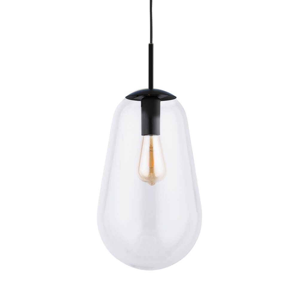 Lyora Ø 22cm hanglampPear Medium zwart met helder glas - 7798