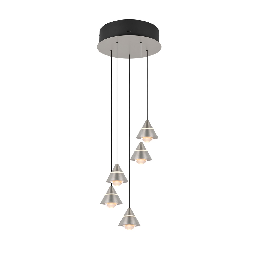 Trio Design hanglampRomeo 5-lichts nikkel - 337030507