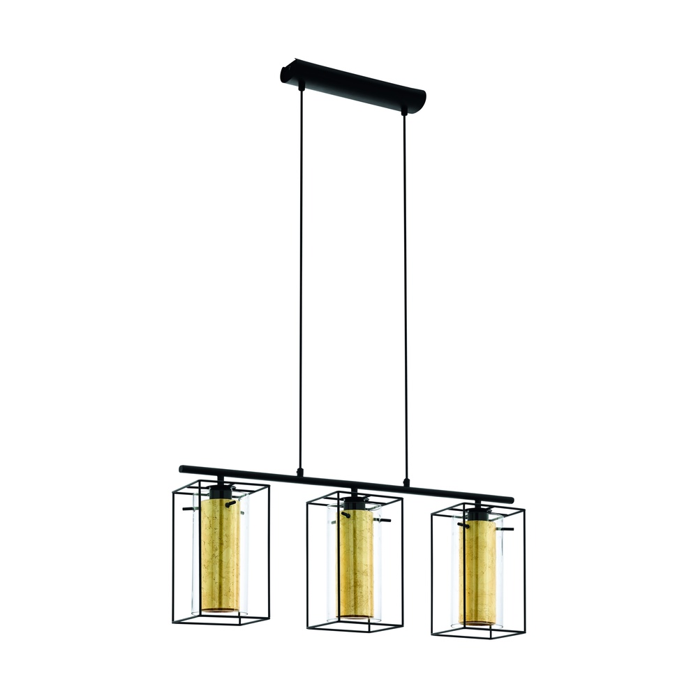 Eglo 3-lichts hanglampLoncino 1 zwart met goud - 79455