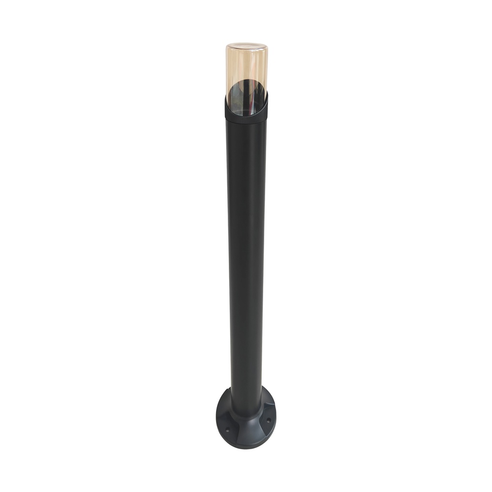 Tuinlamp Broadway zwart met amber glas 90cm Searchlight 5,05342E+12