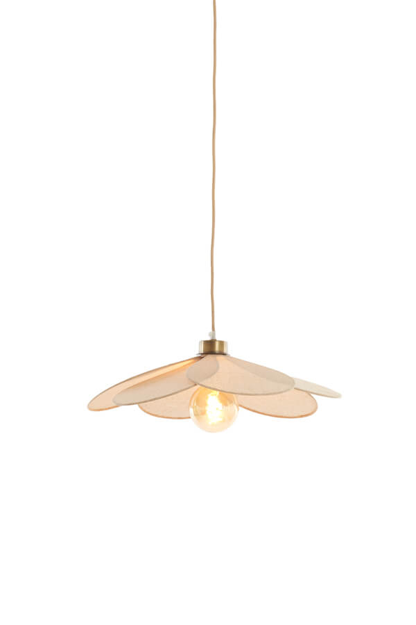 Light & Living Hanglamp Fyano bloem crème Ø 46cm - 2979482