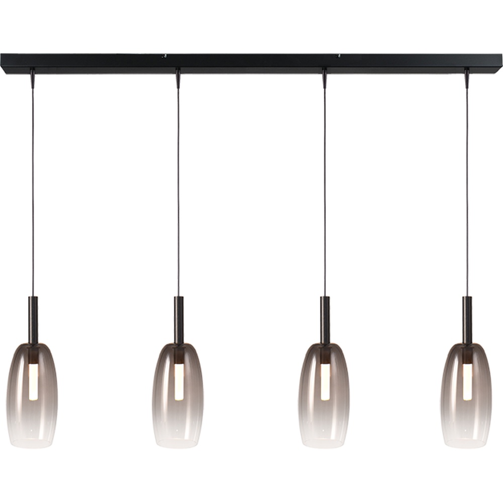 Masterlight 4L hanglamp Ø11,5cm Lido Olive met smoke-fading glas - 2861-05-05-130-4-4