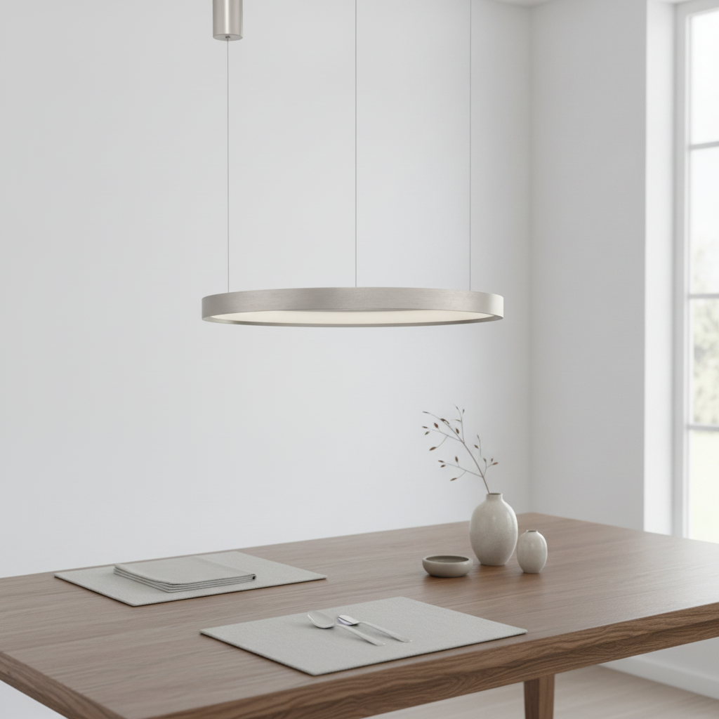 Lyora Ronde hanglampPerrine zilvergrijs Ø 60cm - 110324