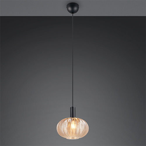 Trio Klassieke hanglampElvezia amber glas - R36771013