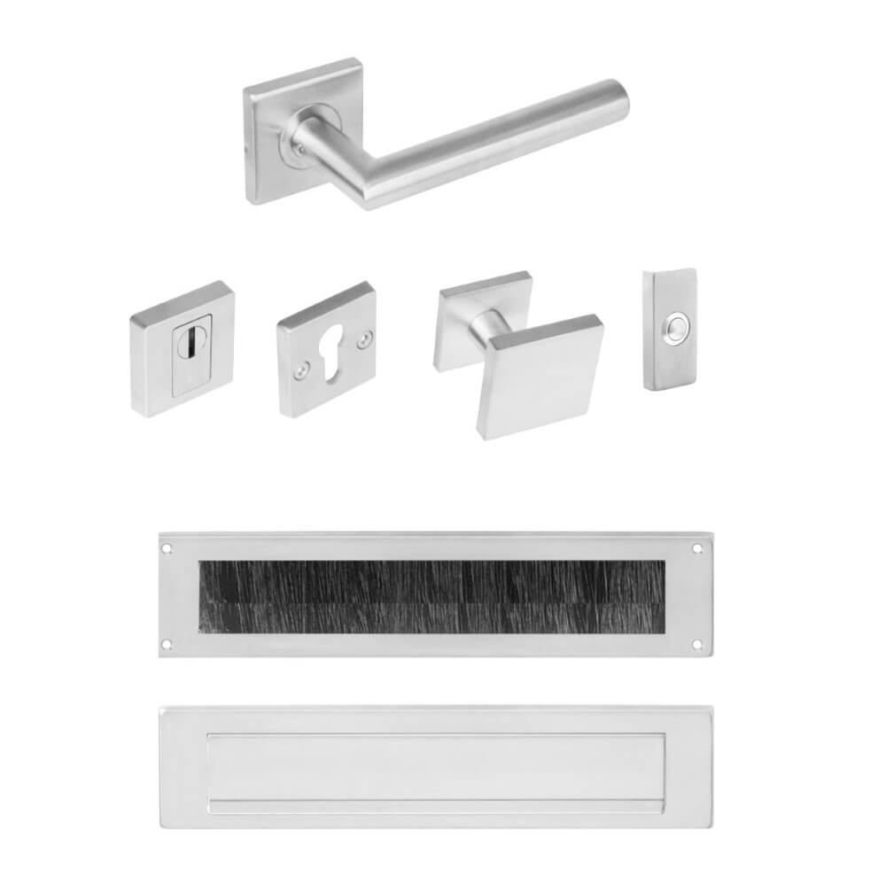 Intersteel VoordeursetVurano vierkant kerntrekbeveiliging RVS - 0035.405791