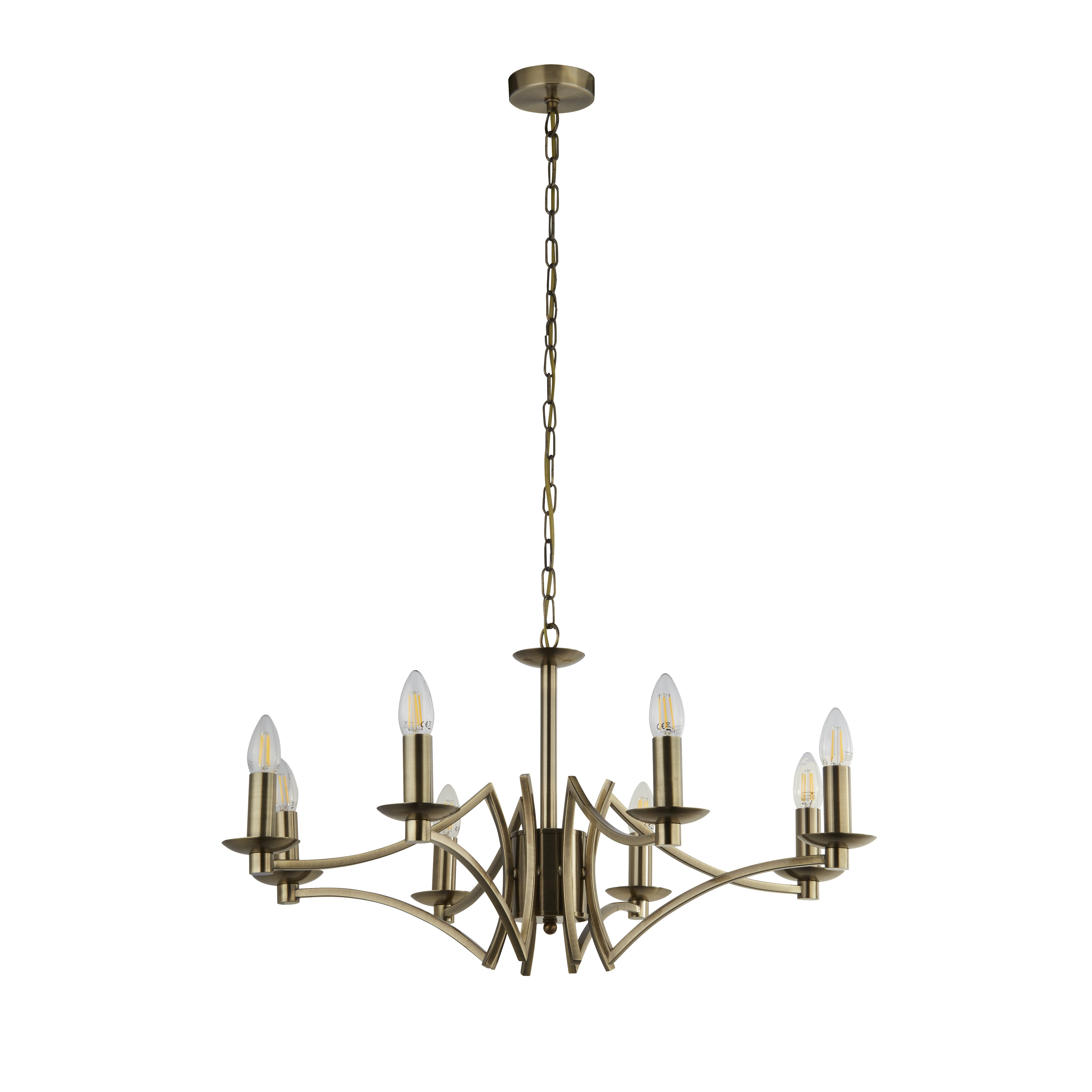 Searchlight Oud messing hanglamp Ascot Ø 88cm - 41312-8AB