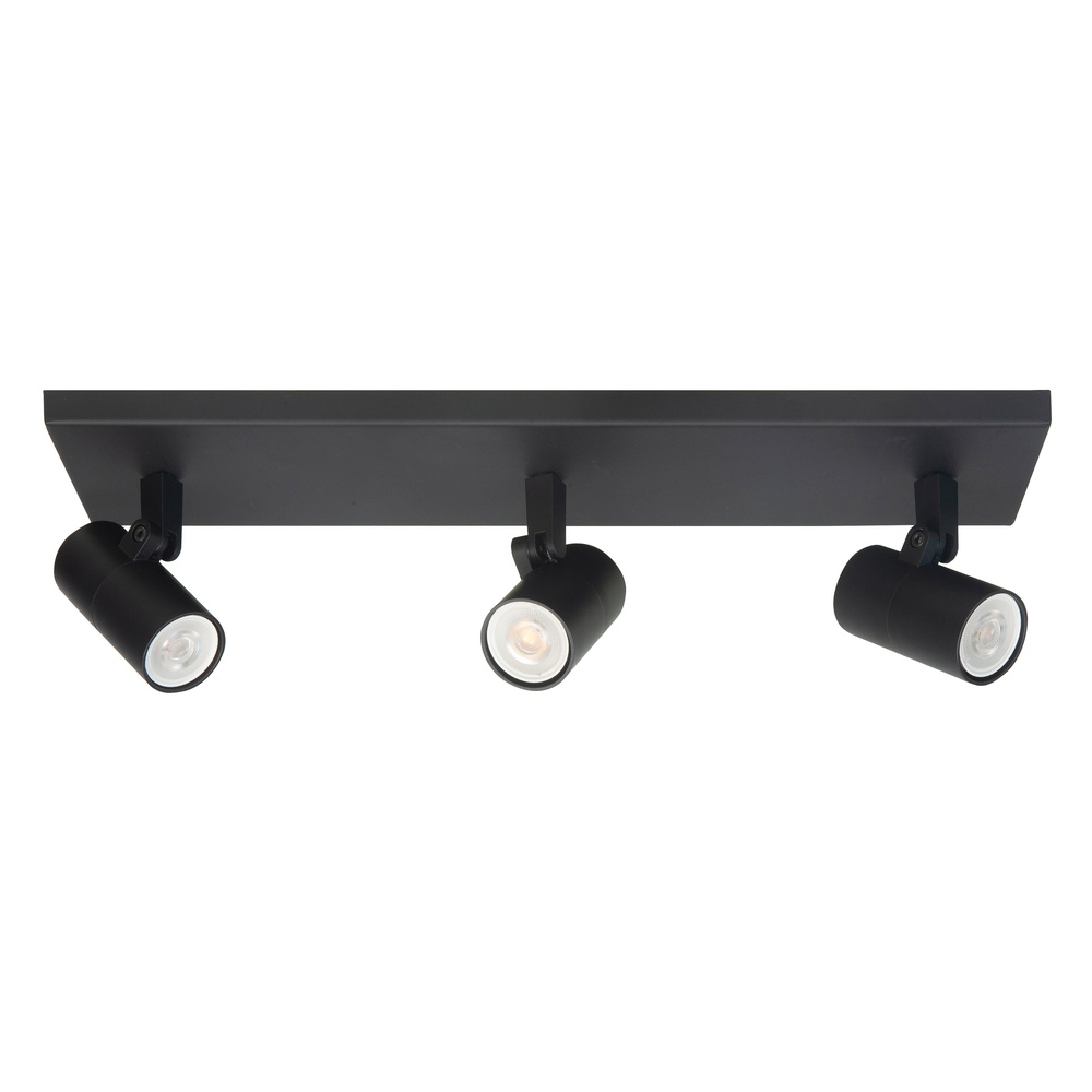 Highlight Zwarte opbouwspot Piccolo 3-lichts recht - S7443.01