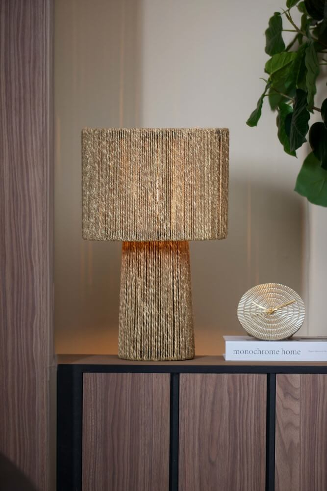 Light & Living Japandi tafellamp Pitino bruin Ø 31,5cm - 1883184