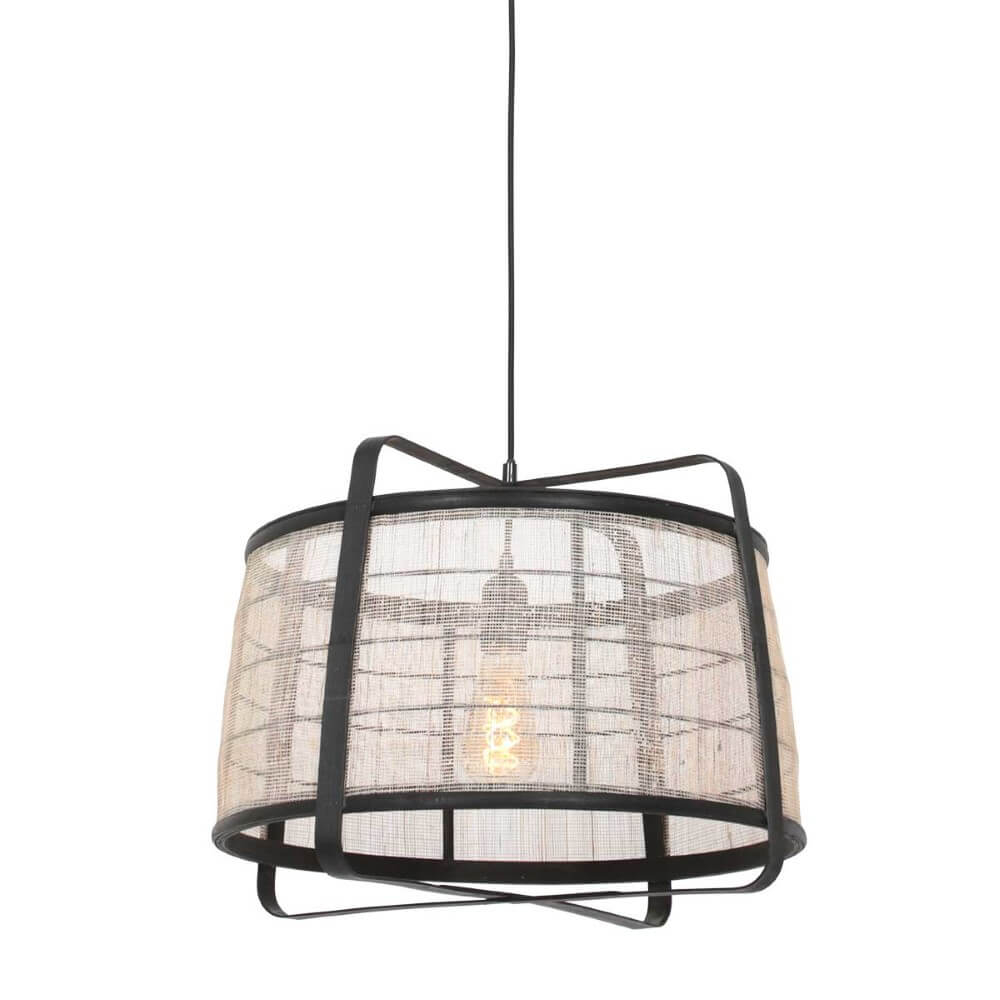 Steinhauer Zwart houten hanglampCapors Ø 48cm - 3511ZW