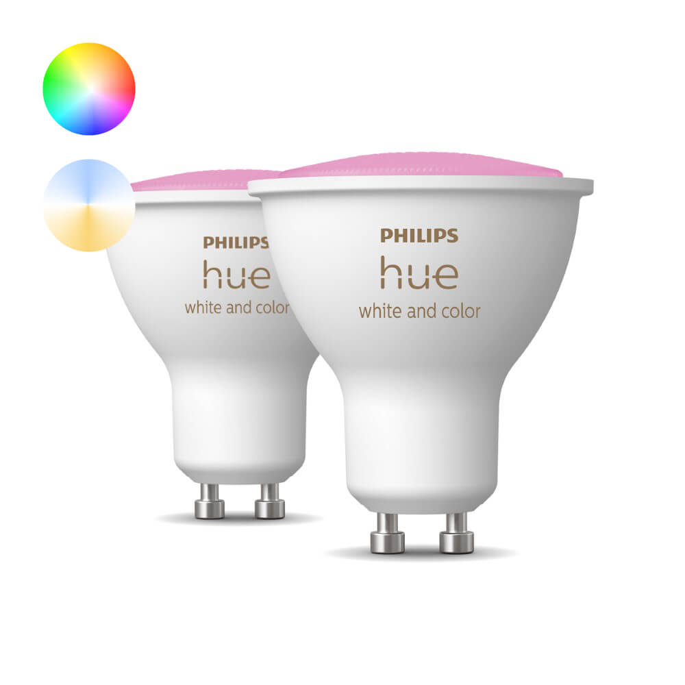 Philips GU10 - 4,3W - White and Color set van 2 - 929003666502