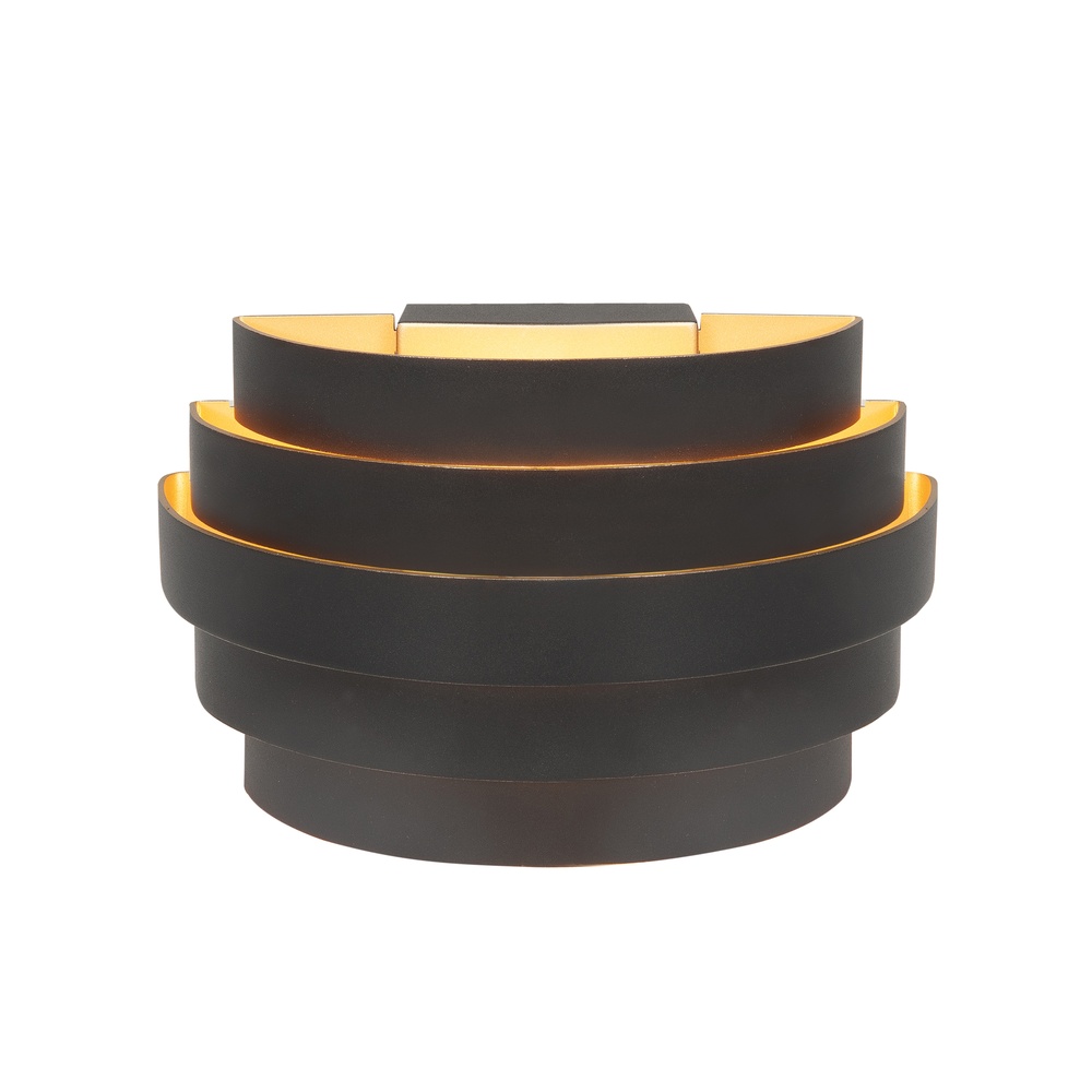 Highlight Design wandlamp Scudo zwart met goud 20cm - W3640.01