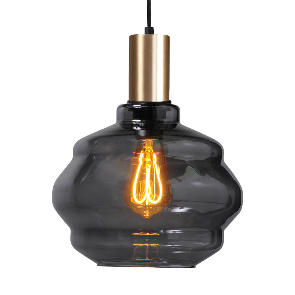 Masterlight Hanglamp goud Porto met Ball smoke glas - Ø 24cm - 2710-05-02-3