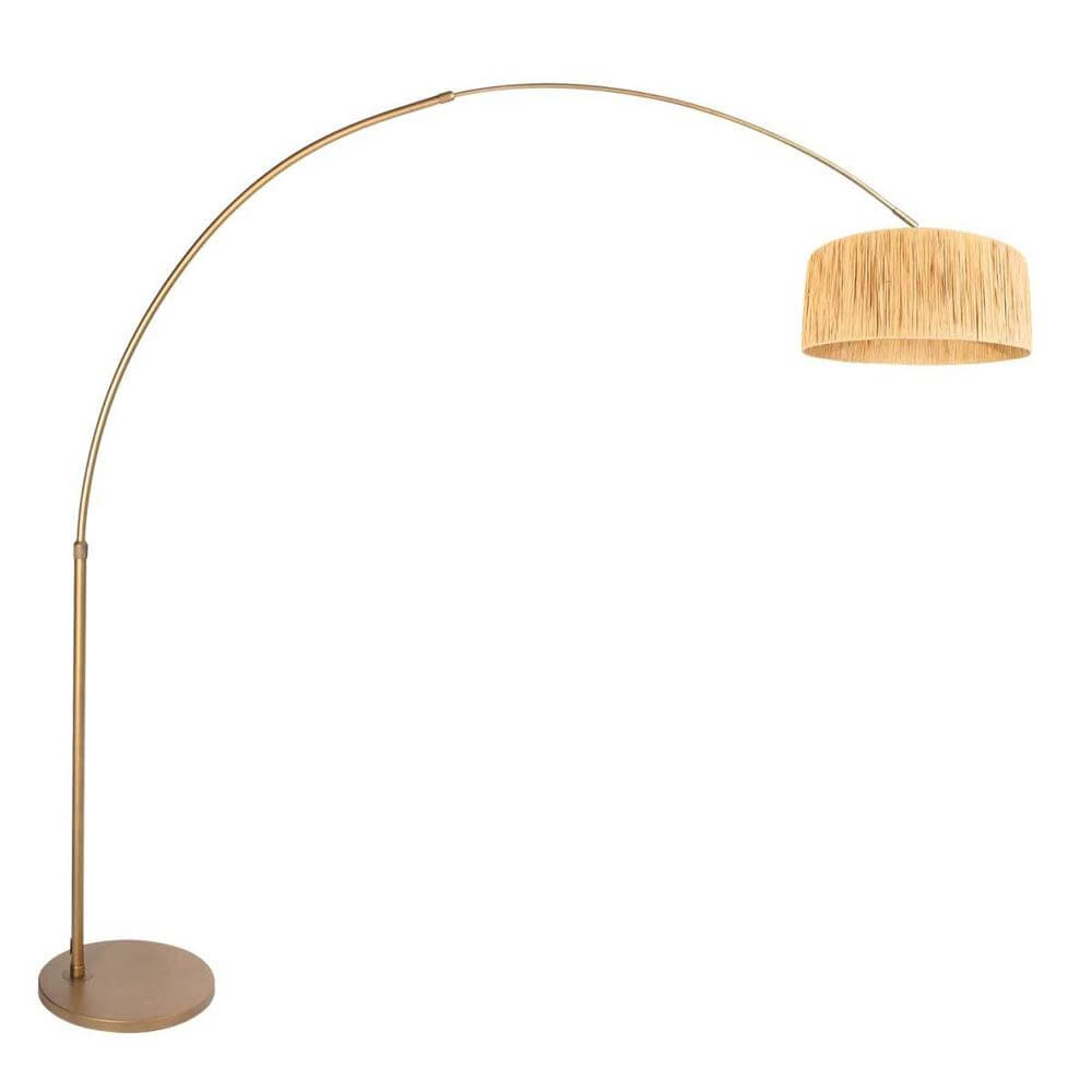 Steinhauer BooglampSparkled Light brons met strokleurige kap - 4303BR