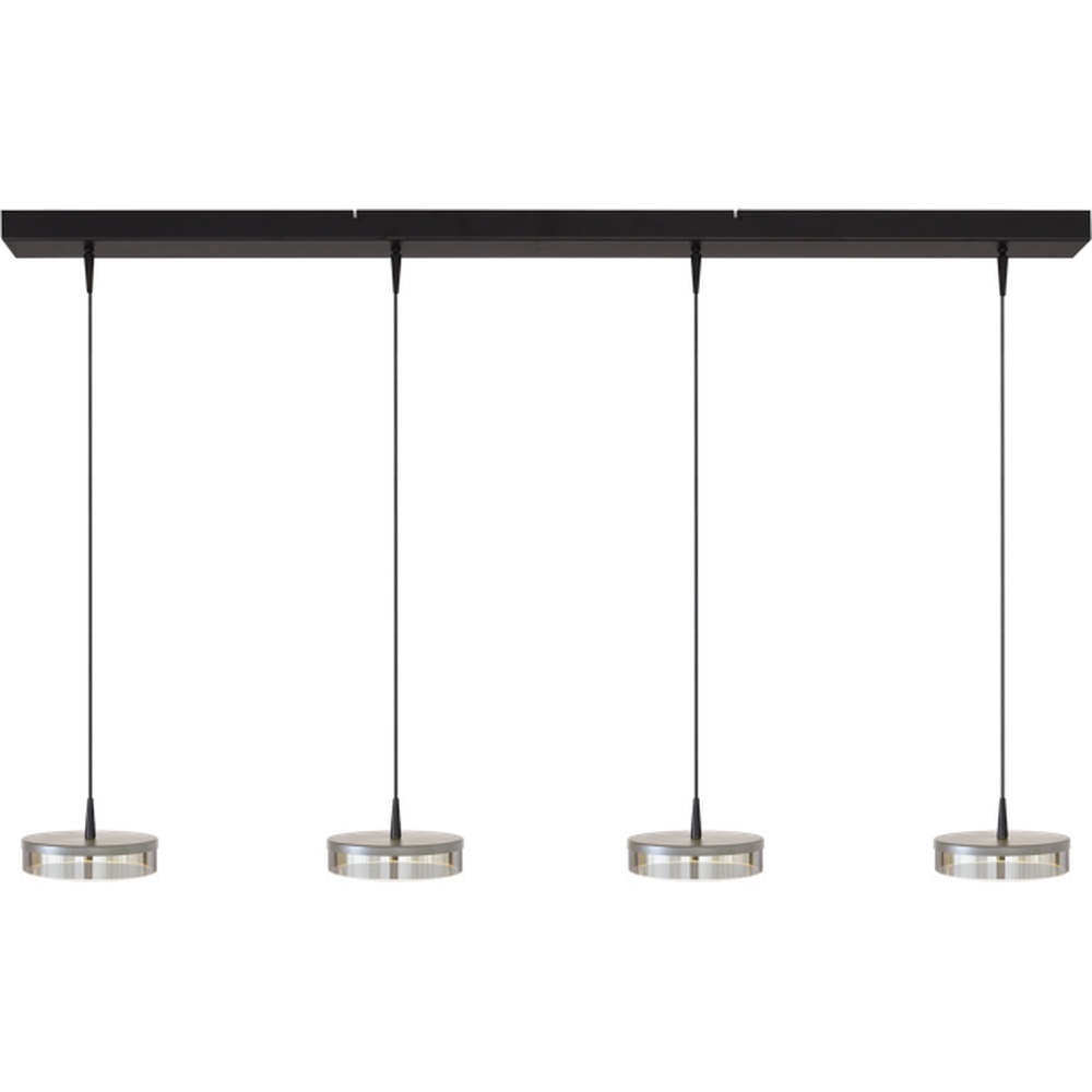 Masterlight 4-lichts hanglamp Imperia 130cm zwart met nikkel - 2041-05-37-02-130-4