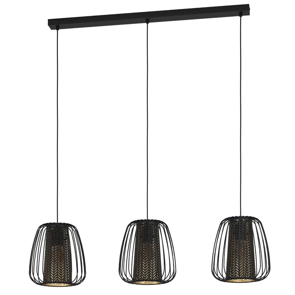 Eglo Eetkamer hanglamp Curasao zwart met goud - 99662