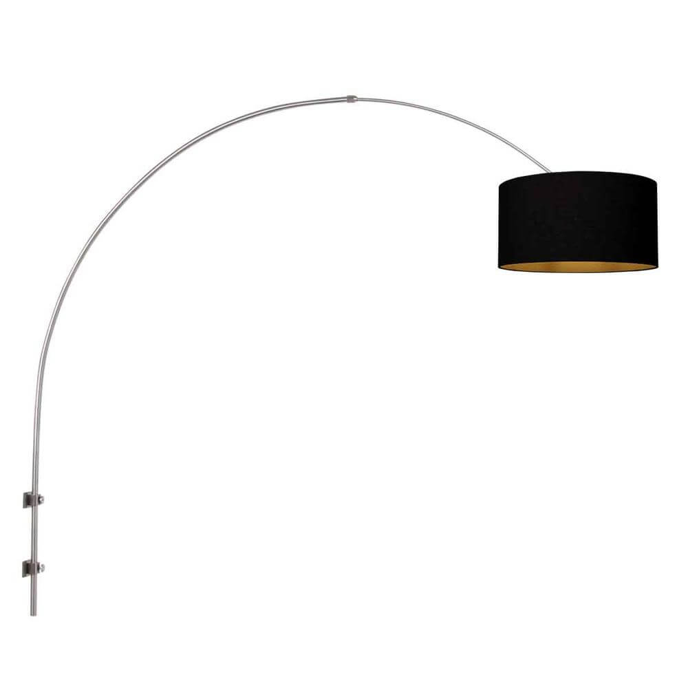 Steinhauer WandlampSparkled Light metaal met zwarte kap - 3966ST