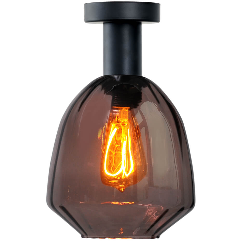 Masterlight Plafondlamp - Ø 20cm -Porto met Nicolette red glas - 5710-05-05-03-13