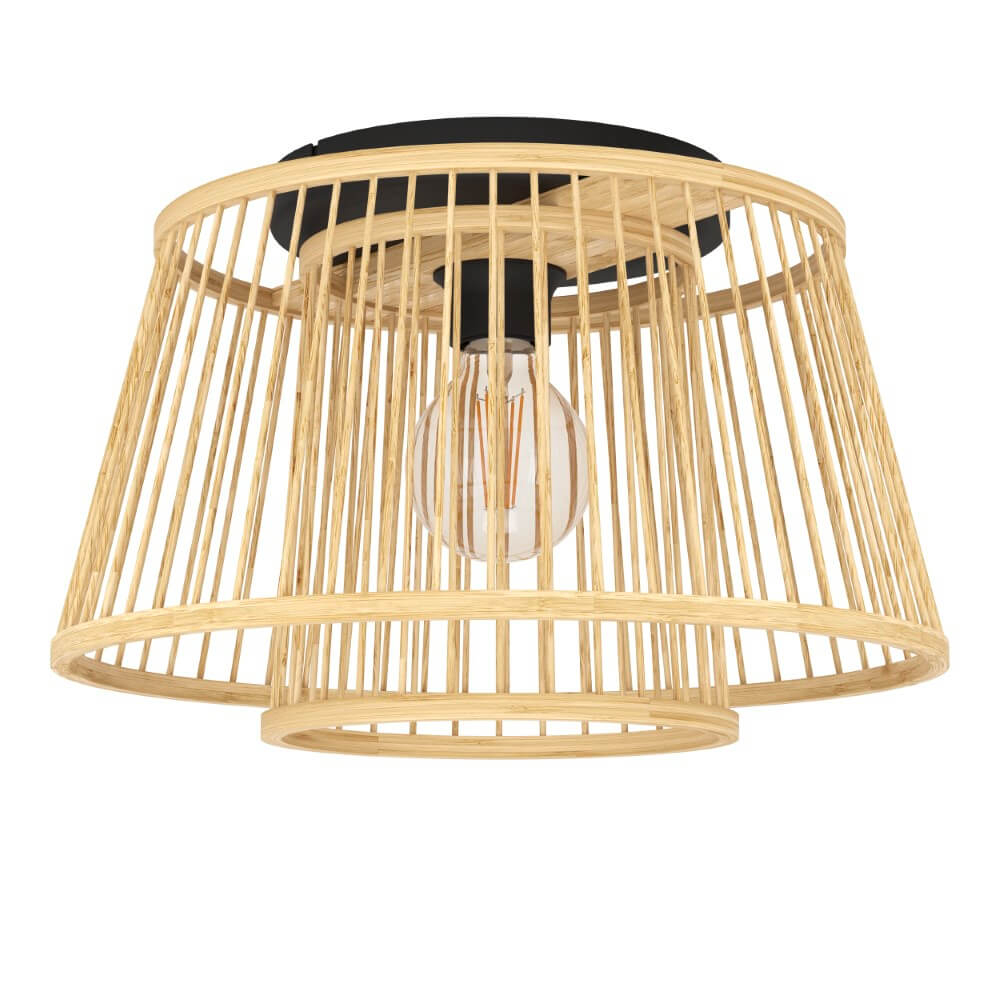 Eglo Houten plafondlamp Hykeham Ø 38cm - 43851