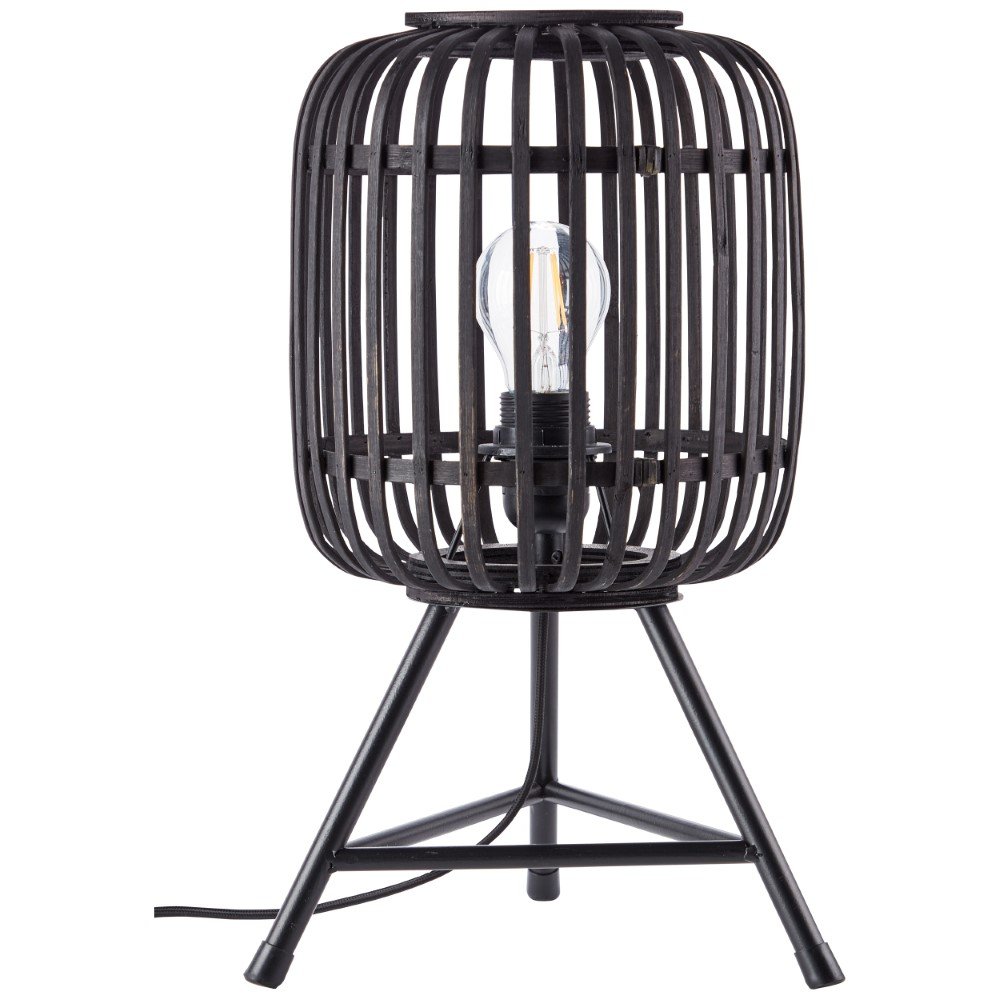 Brilliant Landelijke tafellampWoodrow Tripod zwart hout - 93775/76