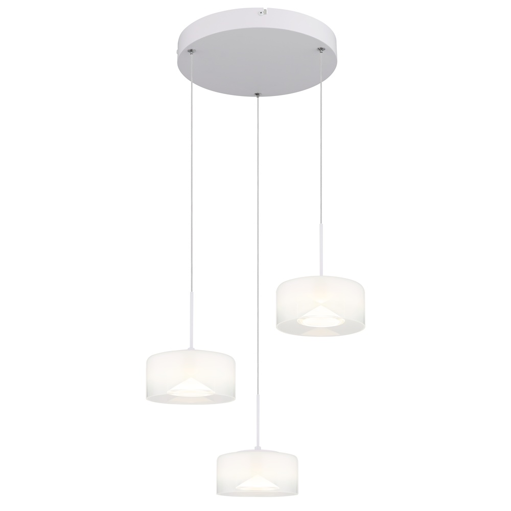 Globo Design hanglamp Belinda 3-lichts wit - 16024-3W