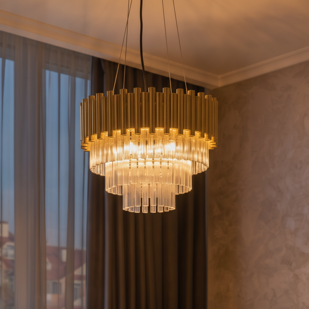 Lyora HanglampMagnolia goud met kristal Ø 39cm - 110461