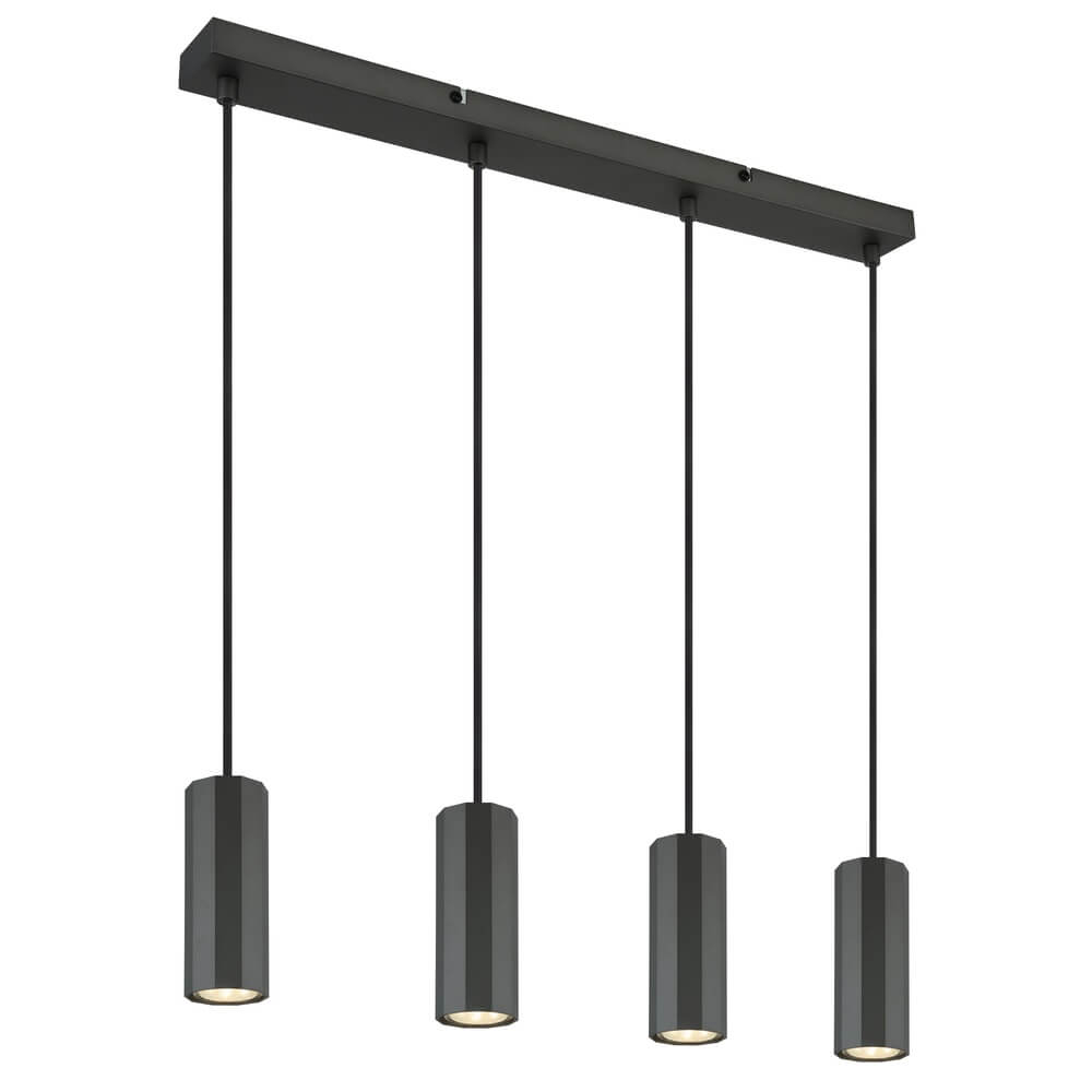 Globo Grijze hanglampJames 4-lichts - 57918-4H