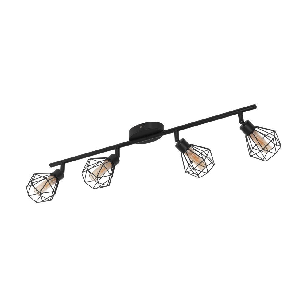 Eglo SpotZapata 1 4-lichts zwart met amberglas - 32767