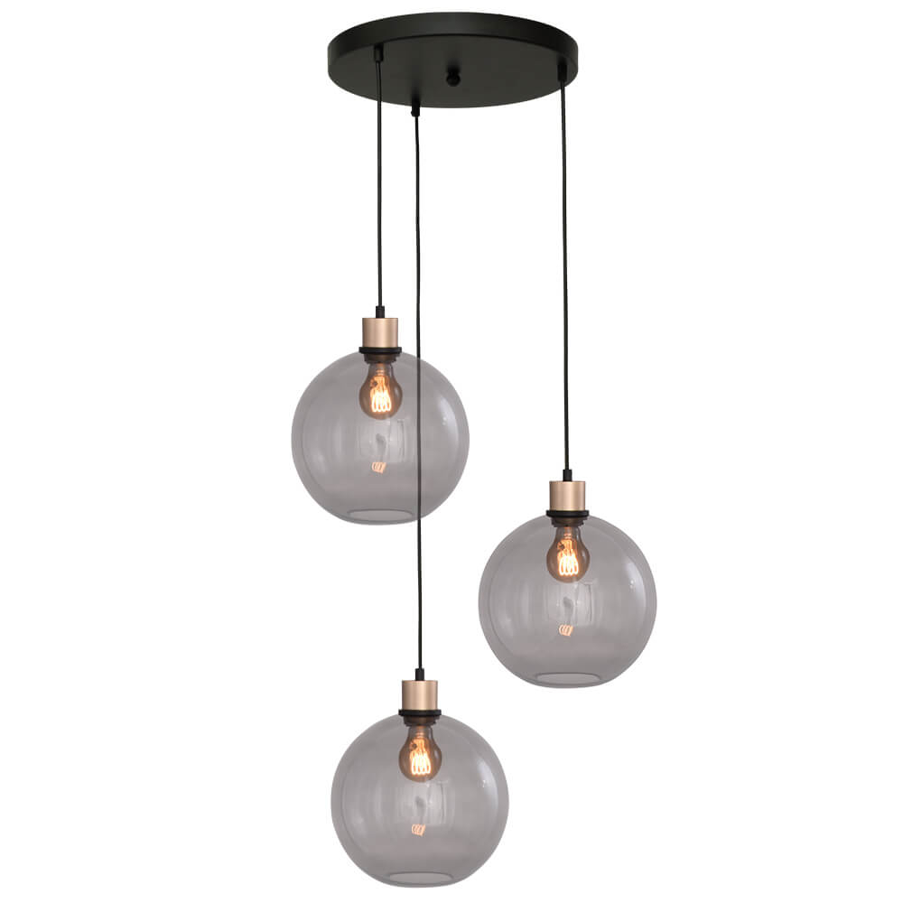 Masterlight Vide hanglamp Lazise 3x Ø 25cm goud - 2642-05-02-35-3-25