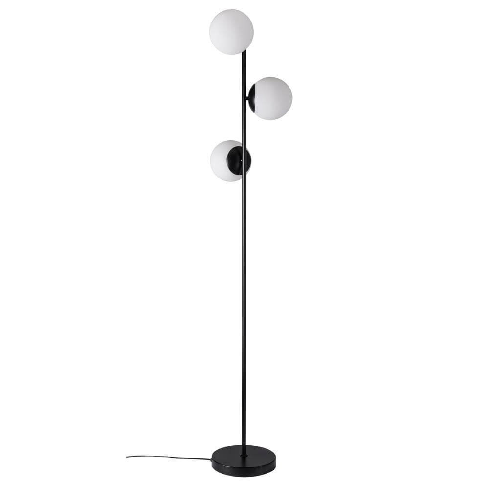 Nordlux VloerlampLilly 3-lichts zwart met witte bol - 48613003