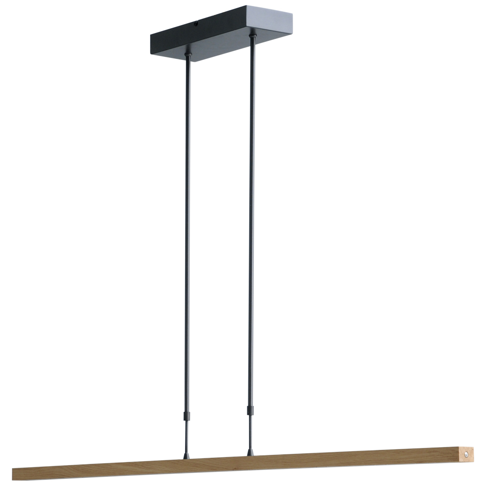 Masterlight Hanglamp Oak zwart nikkel met hout 134cm - 2786-81-NA-P-DW