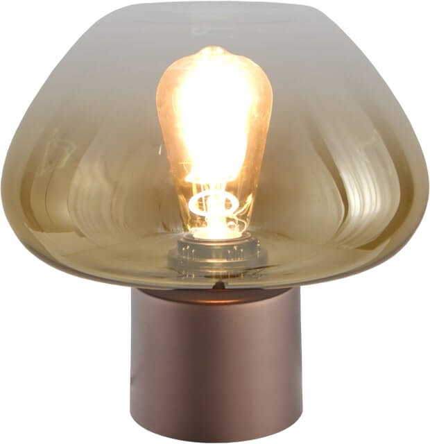 Masterlight Tafellamp Genua bruin met goud glas Ø 24cm - 4970-15-10-24
