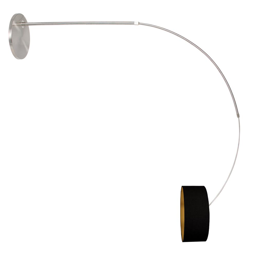 Steinhauer BooglampSparkled Light metaal met zwarte kap - 3963ST