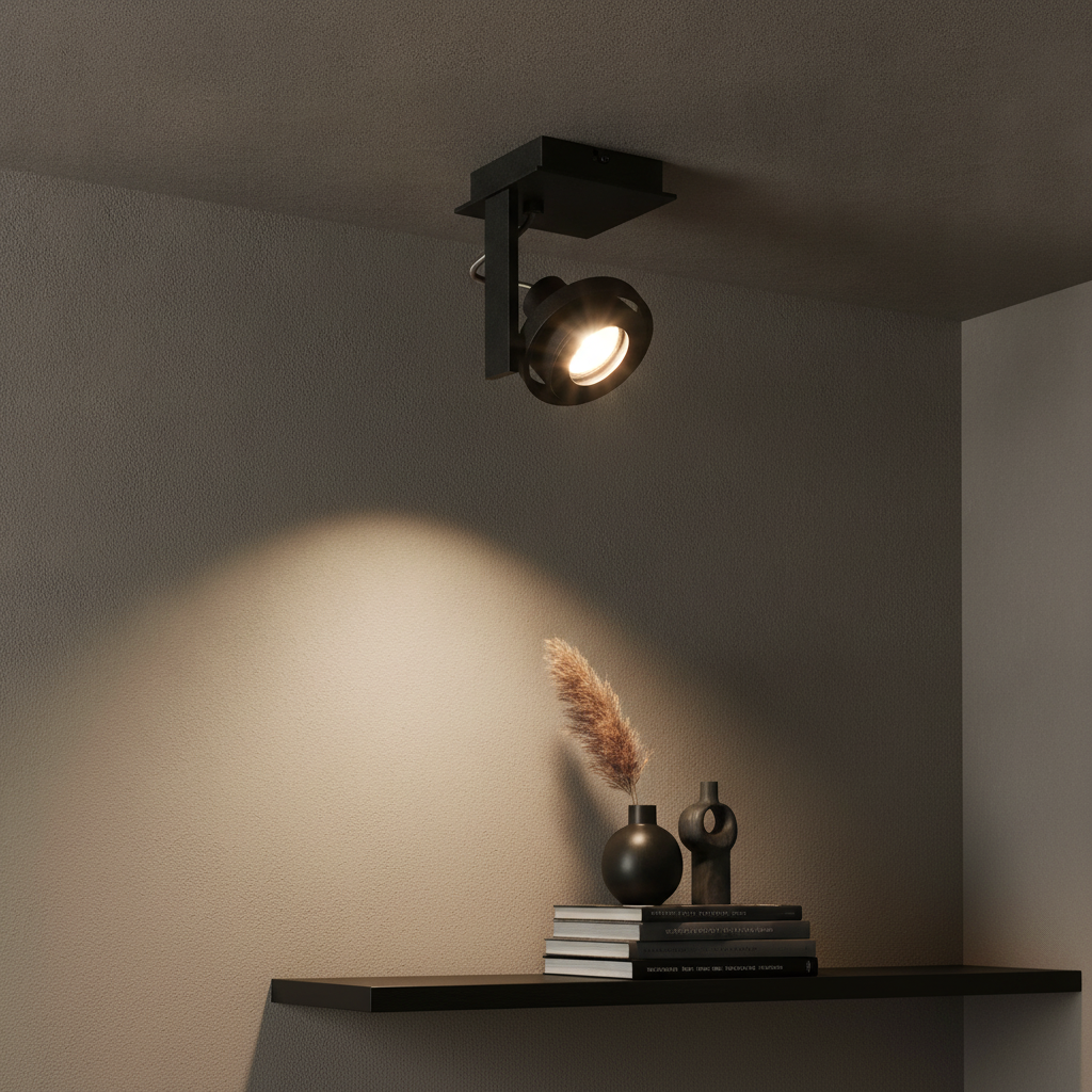Artdelight 1-lichts opbouwspotMeist zwart - PL MEIST1-B ZW afbeelding