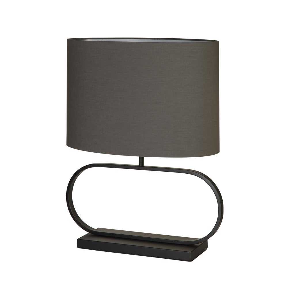 Searchlight Tafellamp Sleek zwart met grijze kap - EU92101GY