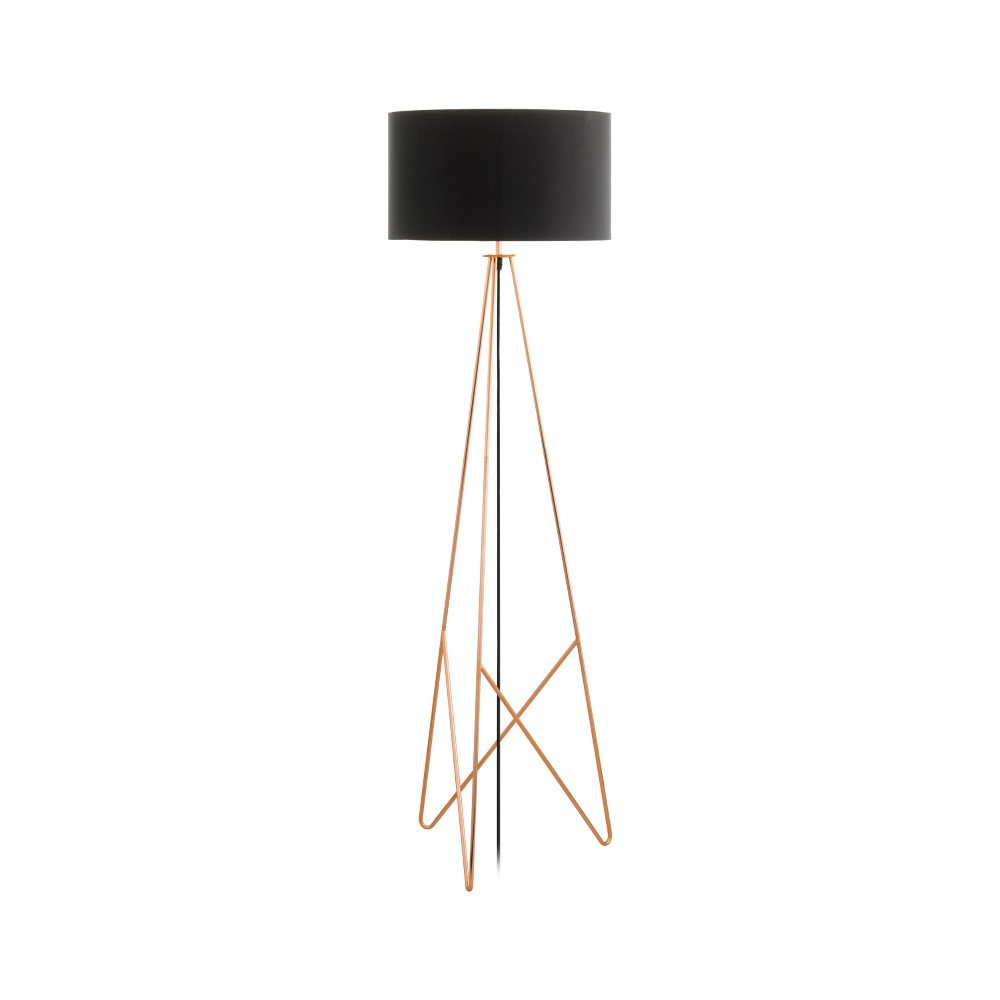 Stars of Light Design vloerlamp Camporale roodkoper met zwarte lampenkap - 39229
