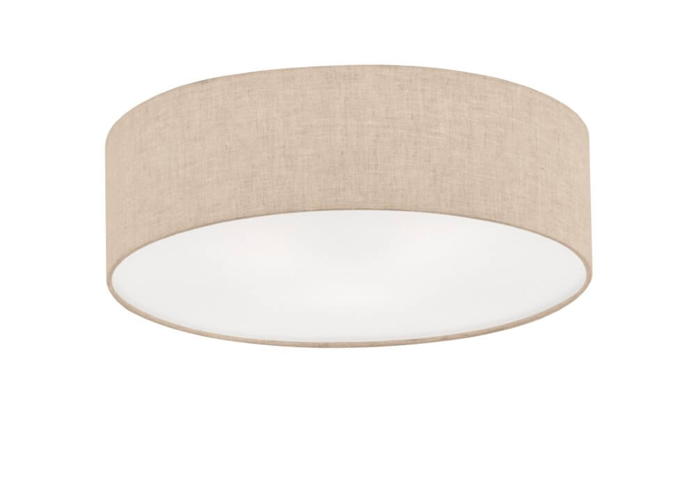 Fischer & Honsel Ø 60cm plafondlampThor met zandkleur linnen - 20913 afbeelding