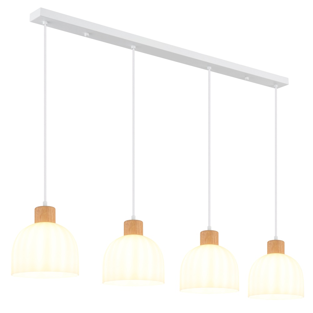 Globo 4-lichts hanglamp Swanson wit - 15979-4HW