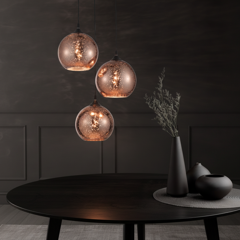 Lyora HanglampBlaze 3-lichts koper glas - 110712