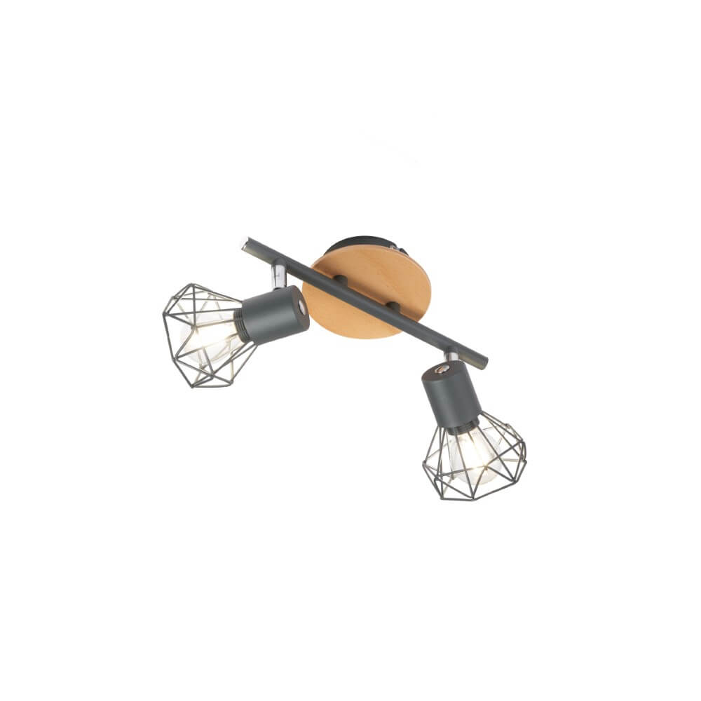 Fischer & Honsel 2-lichts plafondlampRan zwart - 21385 afbeelding