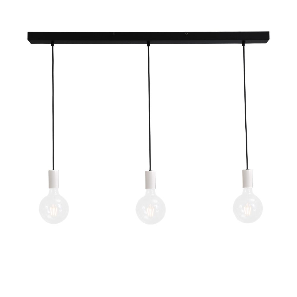 Masterlight Witte pendel hanglamp Concepto 3-lichts met zwart - 2237-06-100-3