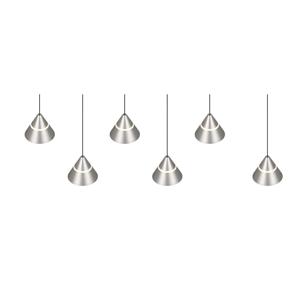Trio Design hanglampRomeo 6-lichts nikkel - 337010607
