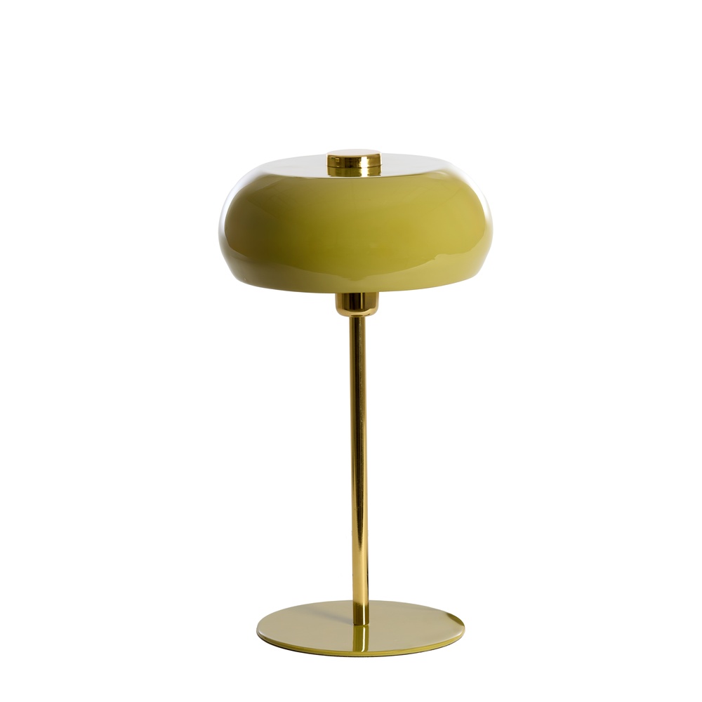 Light & Living Tafellamp Surin Ø 26cm - glans olijf groen met goud - 1890269