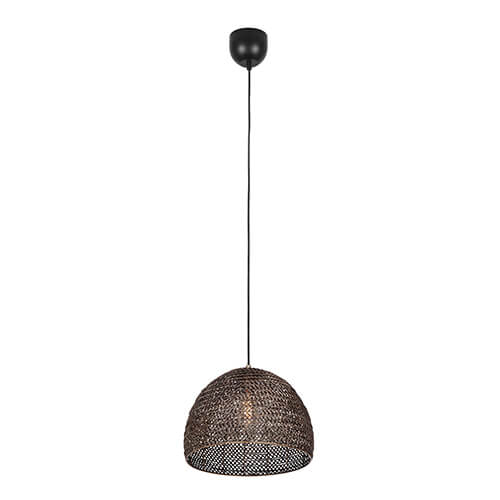 Trio Zwarte rotan hanglamp Kamara Ø 36cm - 365290104