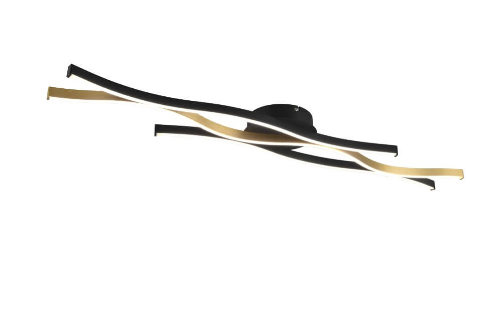 Trio PlafondlampBlaze zwart met goud - 641210308