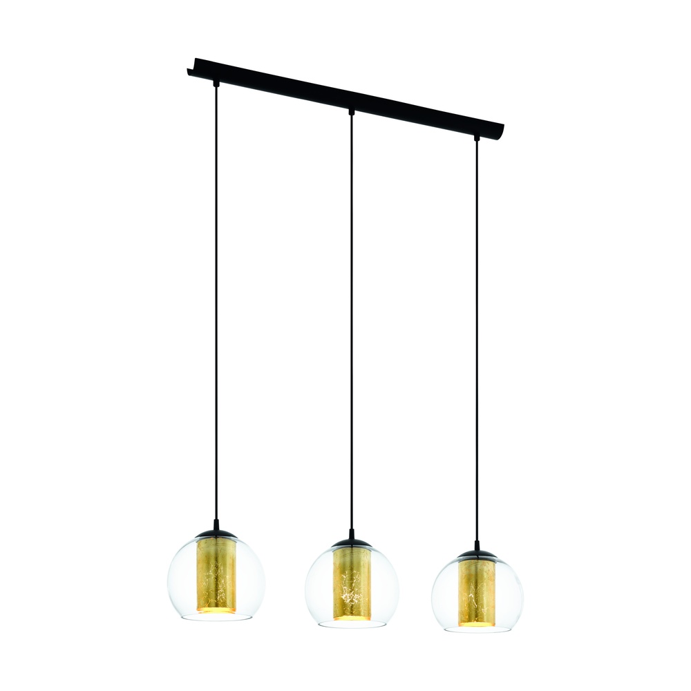 Eglo Design hanglampBolsano 3-lichts zwart met goud - 79461