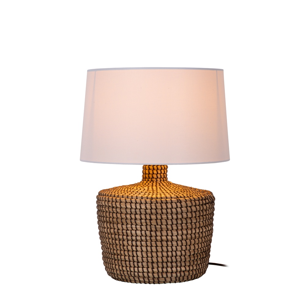 Premium by Lucide Zeegras schemerlampAmbala Ø 35cm - bruin met witte kap - 10551/81/73