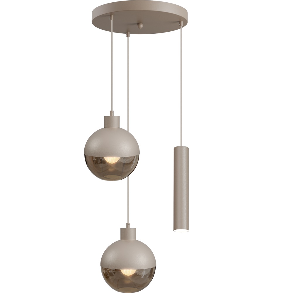 Masterlight 3-lichts hanglamp Opera Ø 35cm beige terra - 2932-36-36-35-3RT102