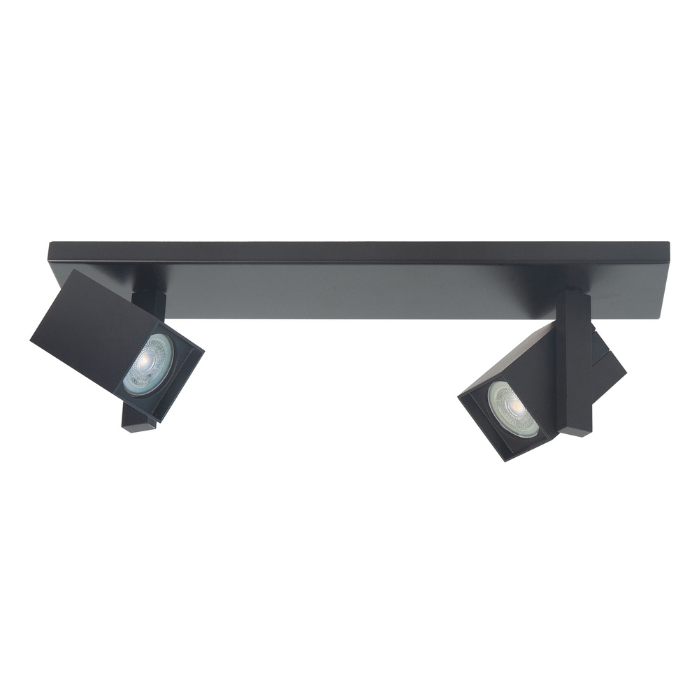 Highlight Vierkante opbouwspotOslo zwart 2-lichts - S7307.01