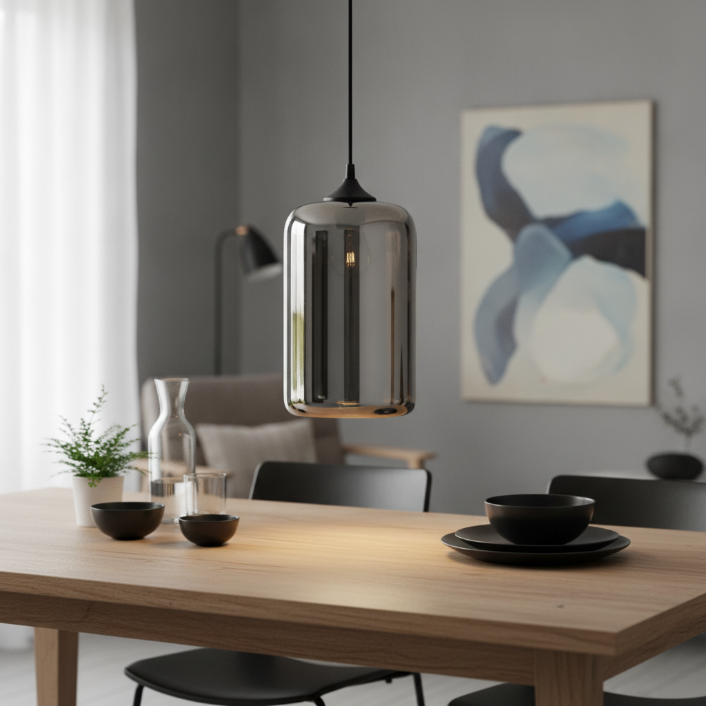 Lyora Hanglamp Savaz chroom glas Ø 17,5 x 29,8cm - 110684